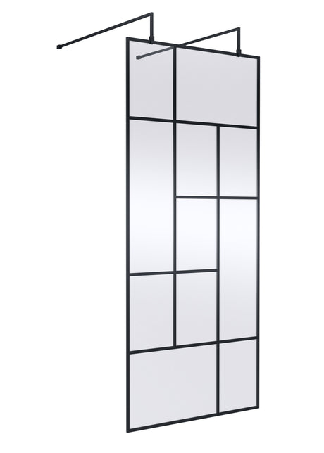 Nuie 900mm 9 Abstract Frame Wetroom Screen – Matt Black