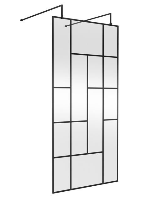 Nuie 1050mm Abstract Frame Wetroom Screen – Matt Black