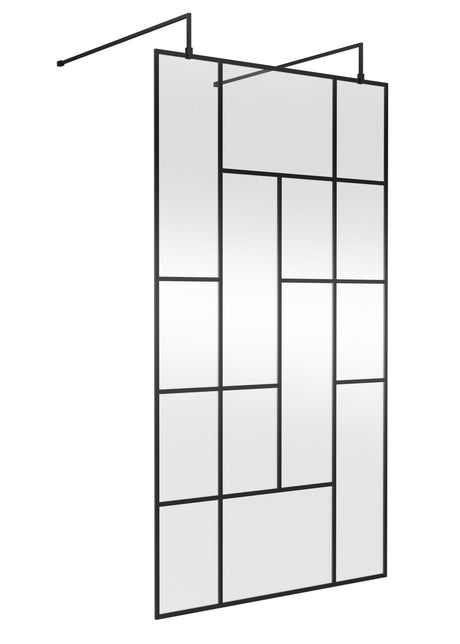 Nuie 1050mm Abstract Frame Wetroom Screen – Matt Black