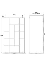 Nuie Abstract Frame Wetroom Screen – 750mm, 800mm, 850mm, 1250mm & 1450mm, photo 5