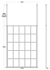 Nuie Framed Wetroom Screen – 1950mm High – 1000mm, 1100mm, 1200mm & 1400mm, photo 5
