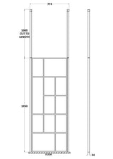 Nuie Framed Wetroom Screen – 1950mm High – 750mm, 800mm, 850mm, 900mm, 1050mm, 1150mm, 1250mm & 1450mm, photo 3