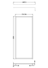 Nuie Framed Wetroom Screen – 1950mm High – 700mm, 760mm, 800mm, 900mm, 1000mm, 1100mm, 1200mm & 1400mm, photo 5