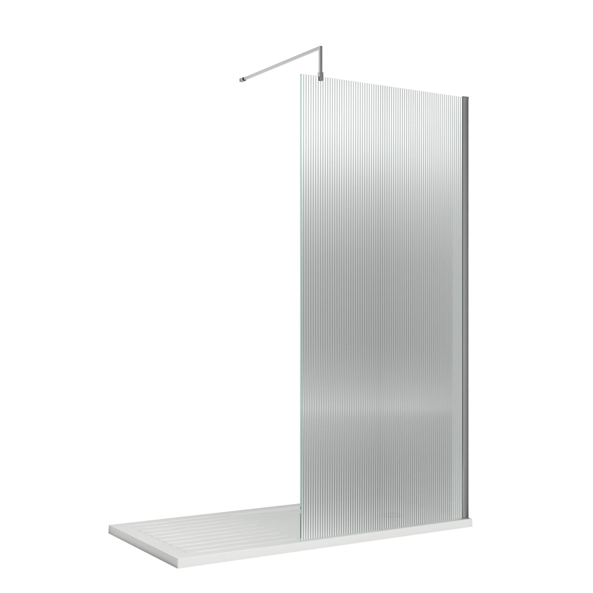 Nuie 1000mm Semi-Frameless Wetroom Screen – 1950mm High – Chrome