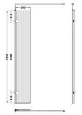 Nuie 320mm Semi-Frameless Wetroom Screen – 1950mm High – Brushed Brass, photo 2