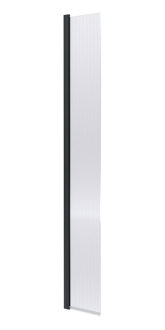 Nuie 320mm Semi-Frameless Wetroom Screen – 1950mm High – Matt Black