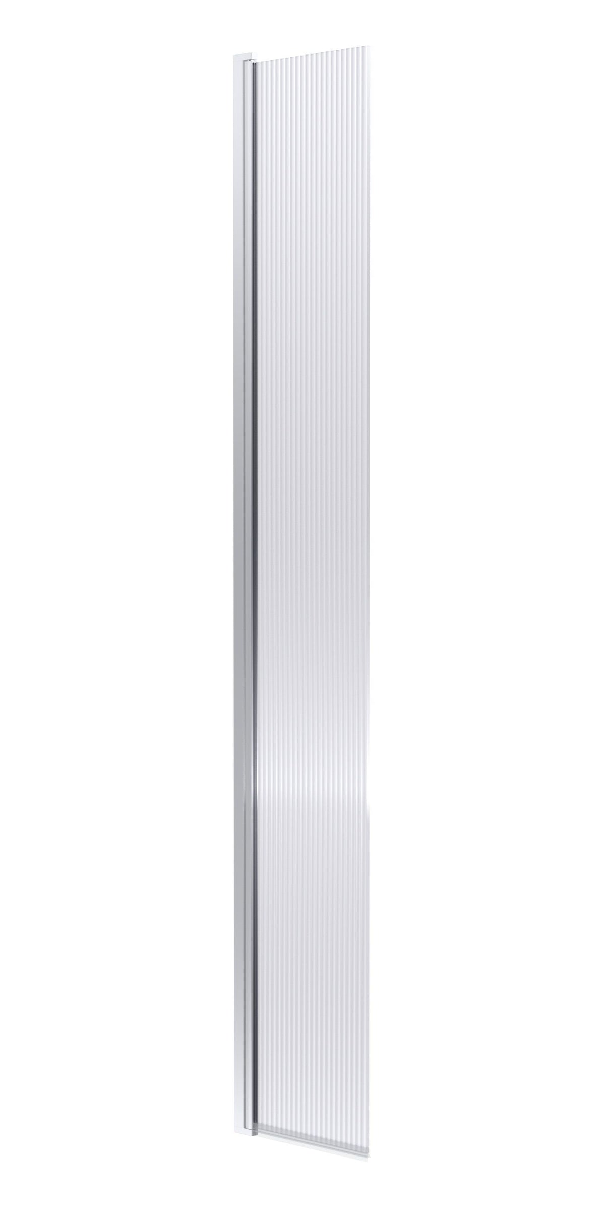 Nuie 320mm Semi-Frameless Fluted Hinged Wetroom Return Screen – Chrome