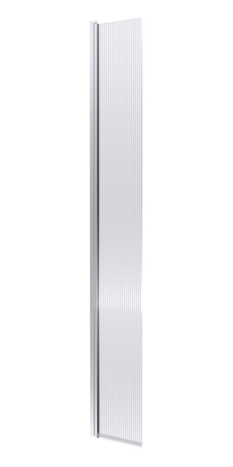 Nuie 320mm Semi-Frameless Fluted Hinged Wetroom Return Screen – Chrome