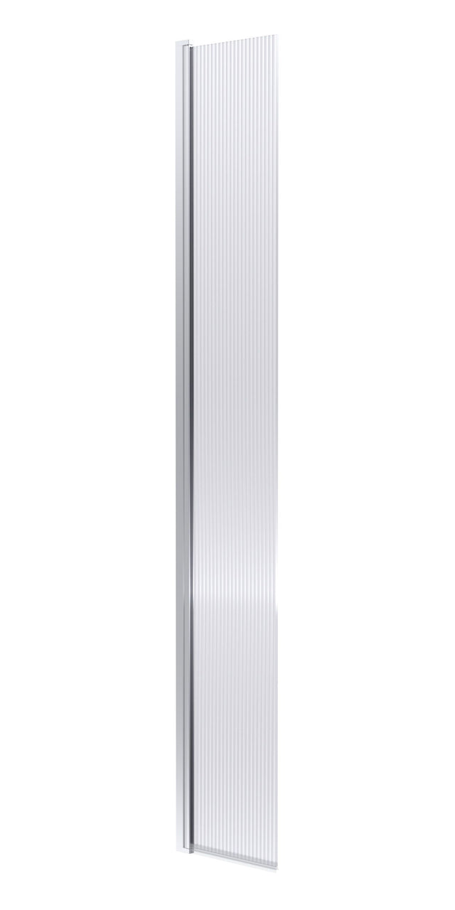 Nuie 320mm Semi-Frameless Fluted Hinged Wetroom Return Screen – Chrome