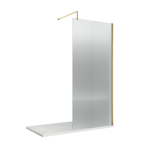 Nuie Semi-Frameless Fluted Wetroom Screen – 850mm, 900mm, 950mm, 1000mm & 1050mm, photo 2