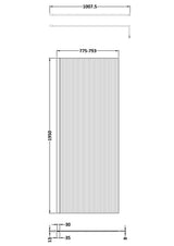 Nuie Semi-Frameless Fluted Wetroom Screen – 850mm, 900mm, 950mm, 1000mm & 1050mm, photo 4
