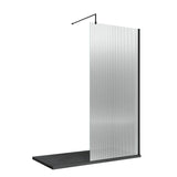 Nuie Semi-Frameless Fluted Wetroom Screen – 850mm, 900mm, 950mm, 1000mm & 1050mm, photo 3