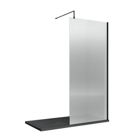 Nuie Semi-Frameless Fluted Wetroom Screen – 850mm, 900mm, 950mm, 1000mm & 1050mm, photo 3