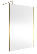 Nuie 1400mm Semi-Frameless Wetroom Screen – 1950mm High – Brushed Brass