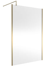 Nuie 1400mm Semi-Frameless Wetroom Screen – 1950mm High – Brushed Brass