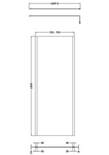 Nuie Semi-Frameless Wetroom Screen – 1950mm High – 700mm, 760mm, 800mm, 900mm, 1000mm, 1100mm & 1200mm, photo 4
