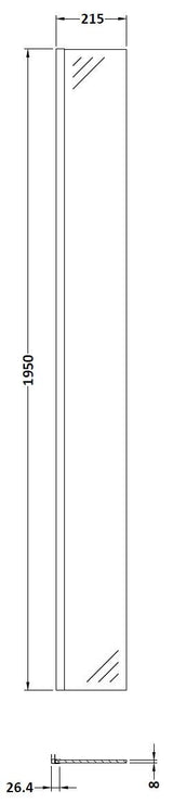Nuie Semi-Frameless Wetroom Screen – 1950mm High – 30mm, 700mm, 760mm, 800mm, 900mm, 1000mm, 1100mm, 1200mm & 1400mm, photo 4