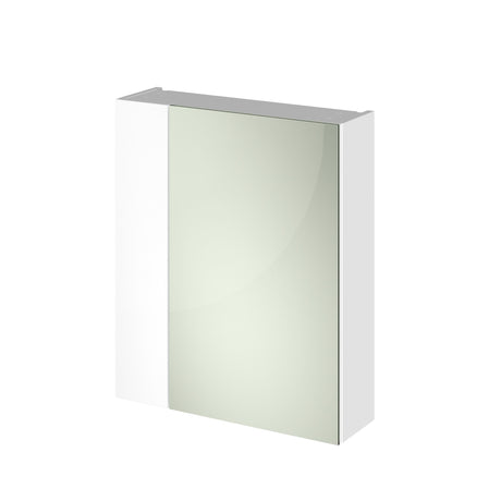 Nuie Fusion 600mm 2 Door Wall Hung Mirror Cabinet – Gloss White, photo 2