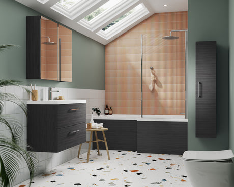 Nuie Arno 600mm 2 Door Wall Hung Mirror Cabinet (50/50)