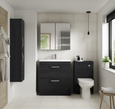 Nuie Fusion 800mm 2 Door Wall Hung Fitted Mirror Cabinet (50/50)