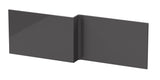 Nuie Fusion 1700mm L-Shaped MFC Shower Bath Front Panel – Gloss Grey