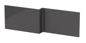 Nuie Fusion 1700mm L-Shaped MFC Shower Bath Front Panel – Gloss Grey