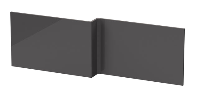 Nuie Fusion 1700mm L-Shaped MFC Shower Bath Front Panel – Gloss Grey