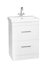 Kartell K-VIT Options 24 600mm 2 Drawer Floor Standing Unit- White Gloss & Matt Cool Grey(OPT600DR-WT FUR149ME)(OPT600DR FUR149ME))