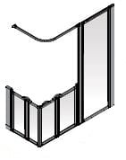 AKW Option XF Half Height Carer Shower Screen Set for Shower Trays