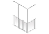 AKW Silverdale Option Y Half Height Carer Shower Screen Set for Shower Trays