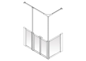 AKW Silverdale Option Y Half Height Carer Shower Screen Set for Shower Trays