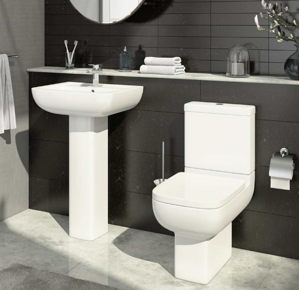 Kartell K-VIT Options 600 Rimless Close Coupled WC Pan (Cistern & Seat Options) - White Gloss (POT080OPR)