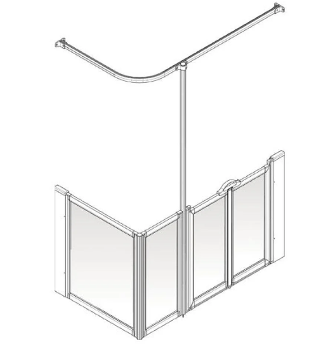 AKW Option D Half Height Carer Shower Screen Set for Shower Trays, photo 3