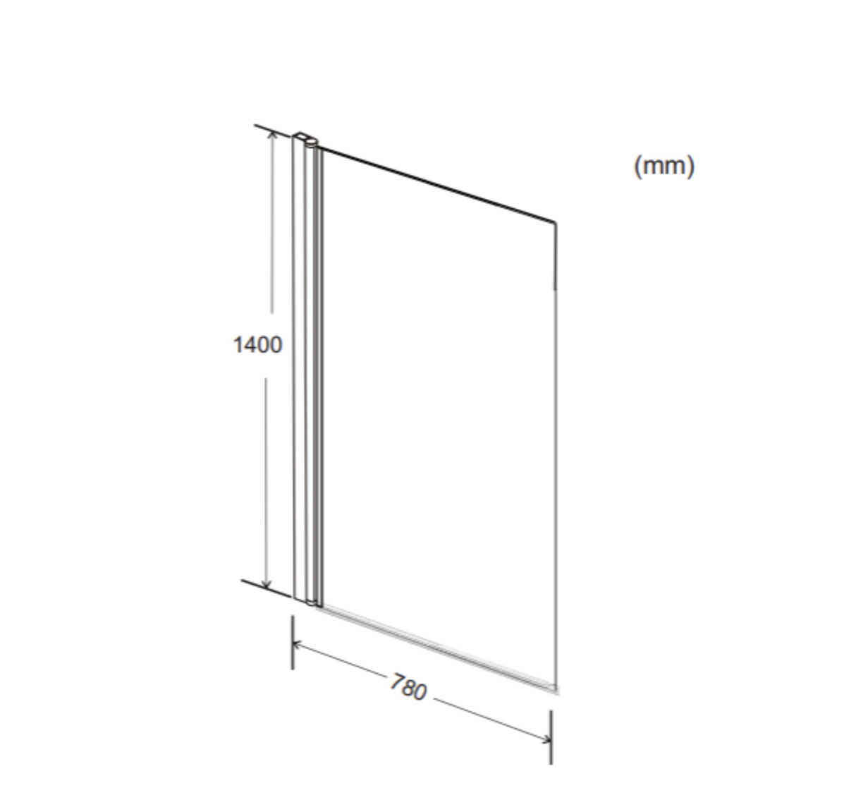 Kartell K-VIT Ottone 1400x780mm Square Bath Shower Screen - Brushed Brass ( BRASS-SSS)