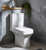 Kartell K-VIT Ozone Square Rimless Close to Wall WC Pan with Soft Close Seat– White Gloss (POT028OZ-SEA600OP)