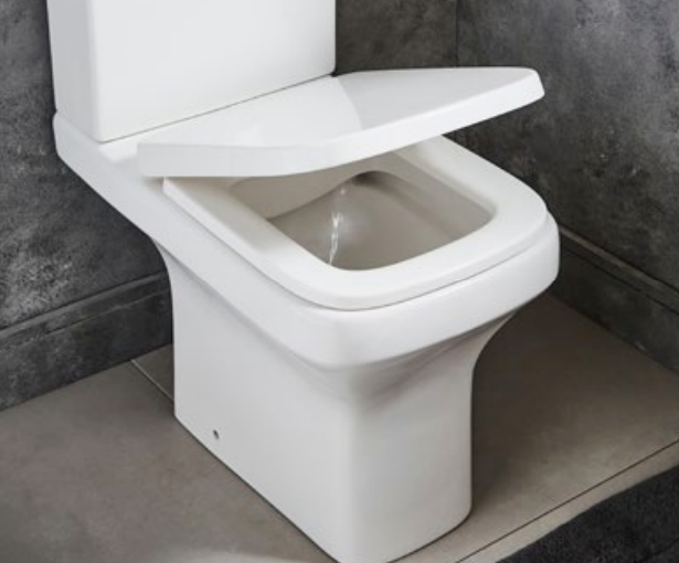 Kartell K-VIT Ozone Square Rimless Close to Wall WC Pan with Soft Close Seat– White Gloss (POT028OZ-SEA600OP)