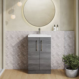 Nuie Arno Compact 2 Door Floor Standing Vanity Unit With Basin – 500mm & 600mm