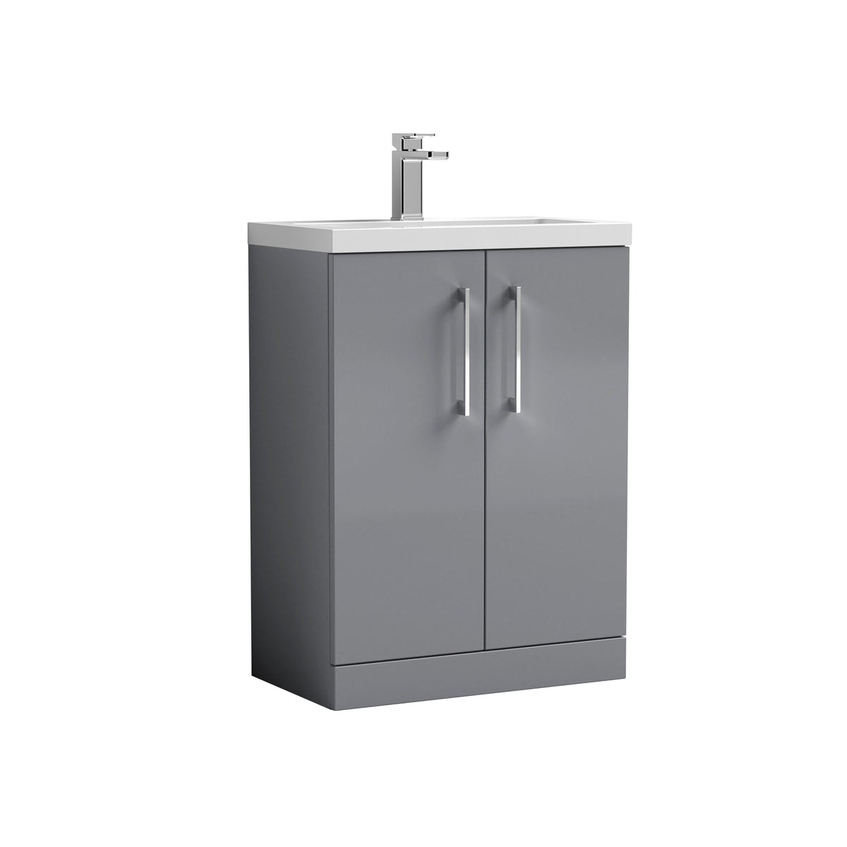 Nuie Arno Compact 2 Door Floor Standing Vanity Unit With Basin – 500mm & 600mm, photo 6