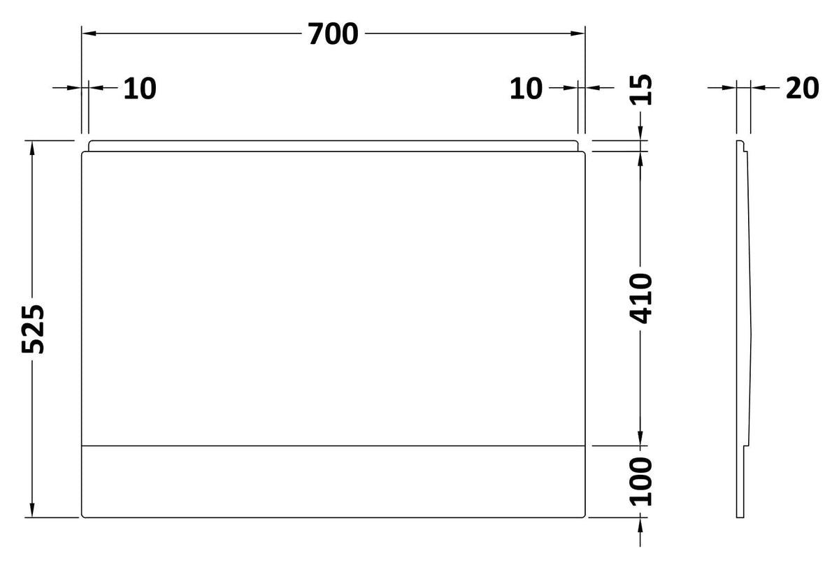 Nuie Acrylic End Bath Panel – 700mm & 800mm, photo 2