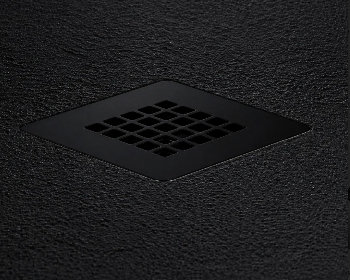 Kartell K-VIT Naturals Stone Effect Rectangle Shower Tray - 1200x700mm Black (STOR1207BK)