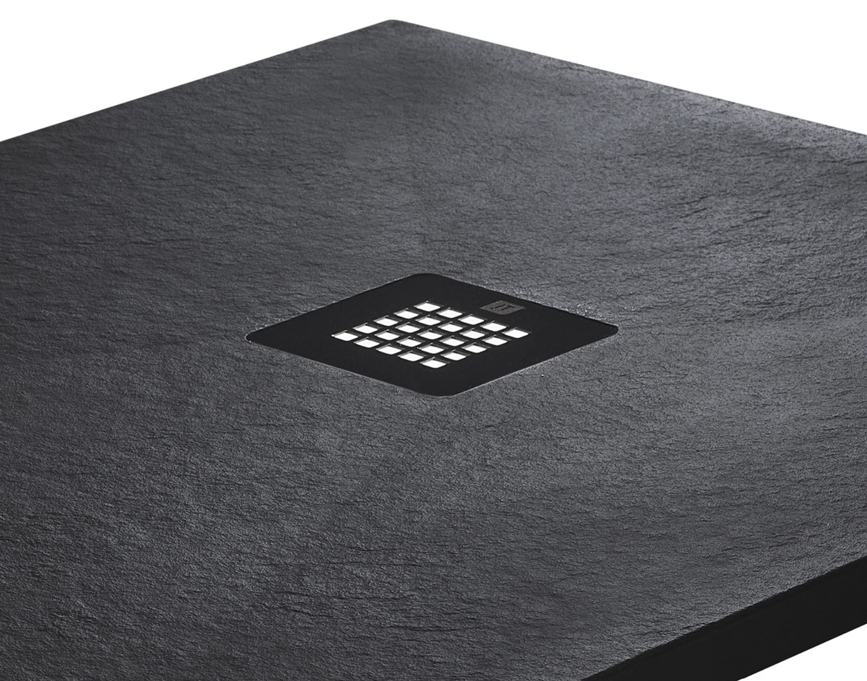 Kartell K-VIT Naturals Stone Effect Rectangle Shower Tray - 1200x700mm Graphite (STOR1207GP)