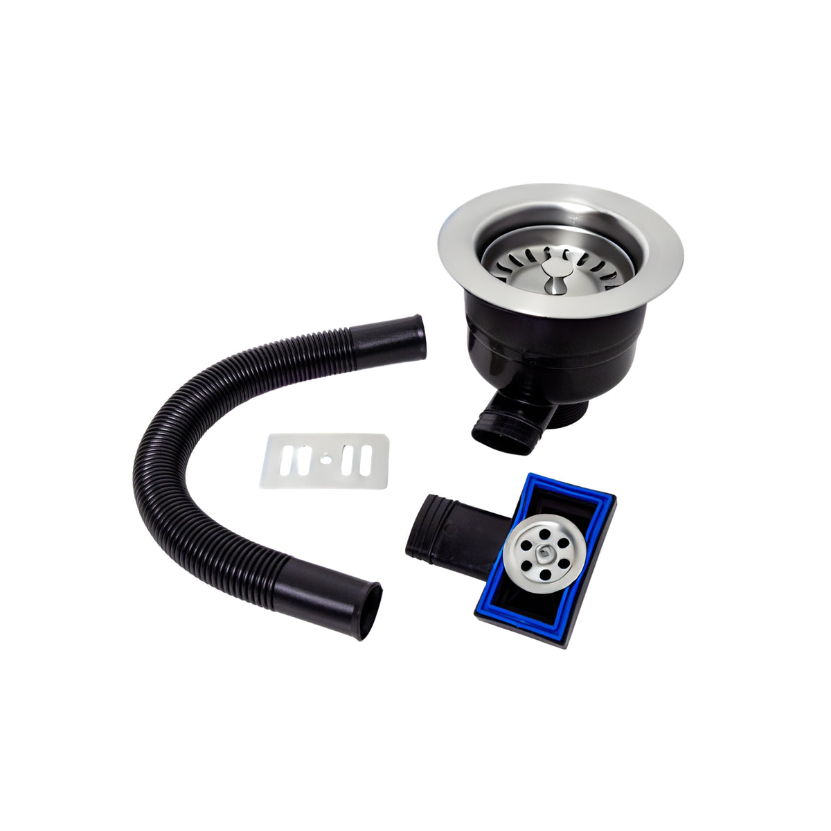 Nuie Top Fix Basket Strainer Basin Waste With Overflow – Chrome, Brushed Brass or Matt Black