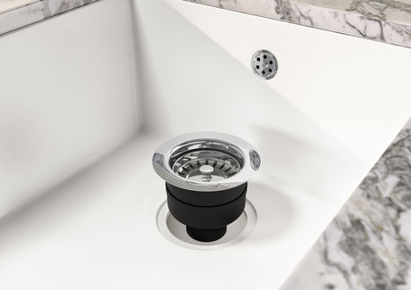 Nuie Top Fix Basket Strainer Basin Waste With Overflow – Chrome, Brushed Brass or Matt Black