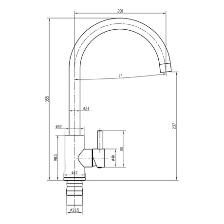 Nuie Top Fix Swan Kitchen Tap, photo 6