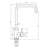 Nuie Top Fix Square Kitchen Tap, photo 6