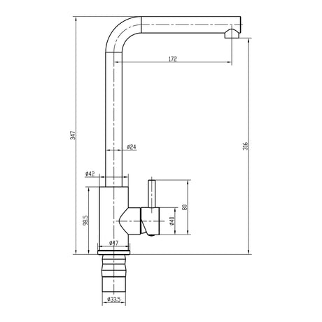 Nuie Top Fix L-Neck Kitchen Tap, photo 7