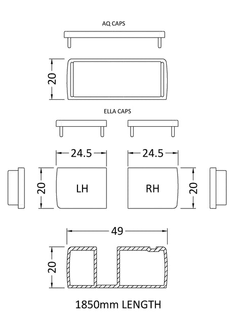 Nuie 1850mm Pacific Profile Extension Kit – Brushed Brass, photo 2