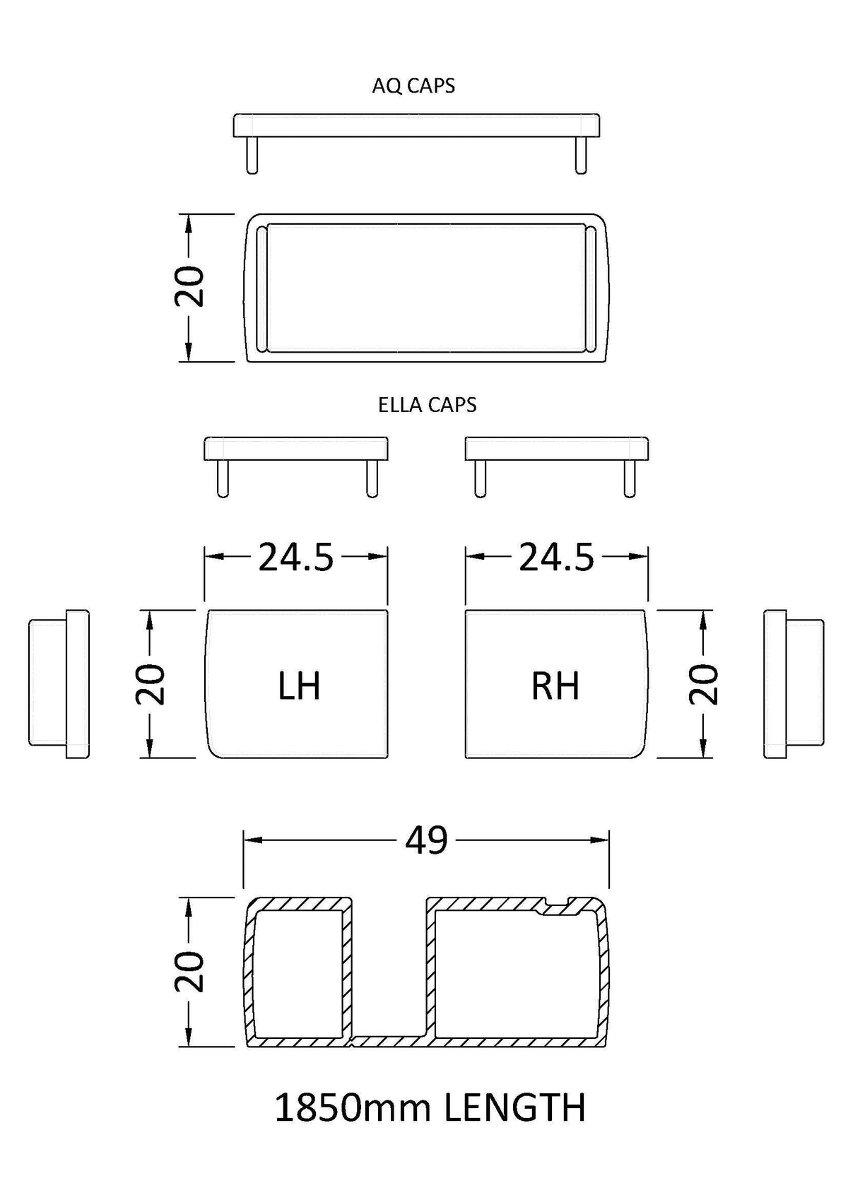 Nuie Profile Extension Kit – 1850mm & 1900mm, photo 5