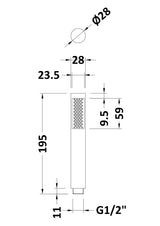 Nuie Pencil Handset – Chrome, photo 2
