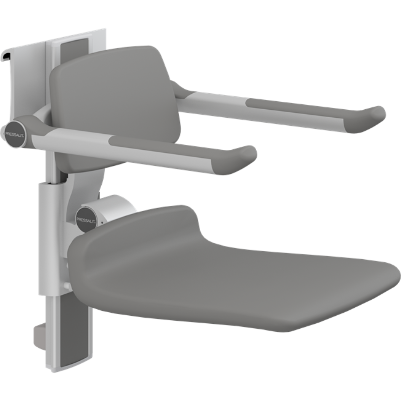 Pressalit PLUS Shower Seat 450 With Aperture, Manually Height And Manually Sideways Adjustable Anthracite (R7464112)